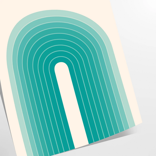 space vintage Bauhaus poster abstract art green blue hues gift own wall collection print timeless elegance room sizes A4