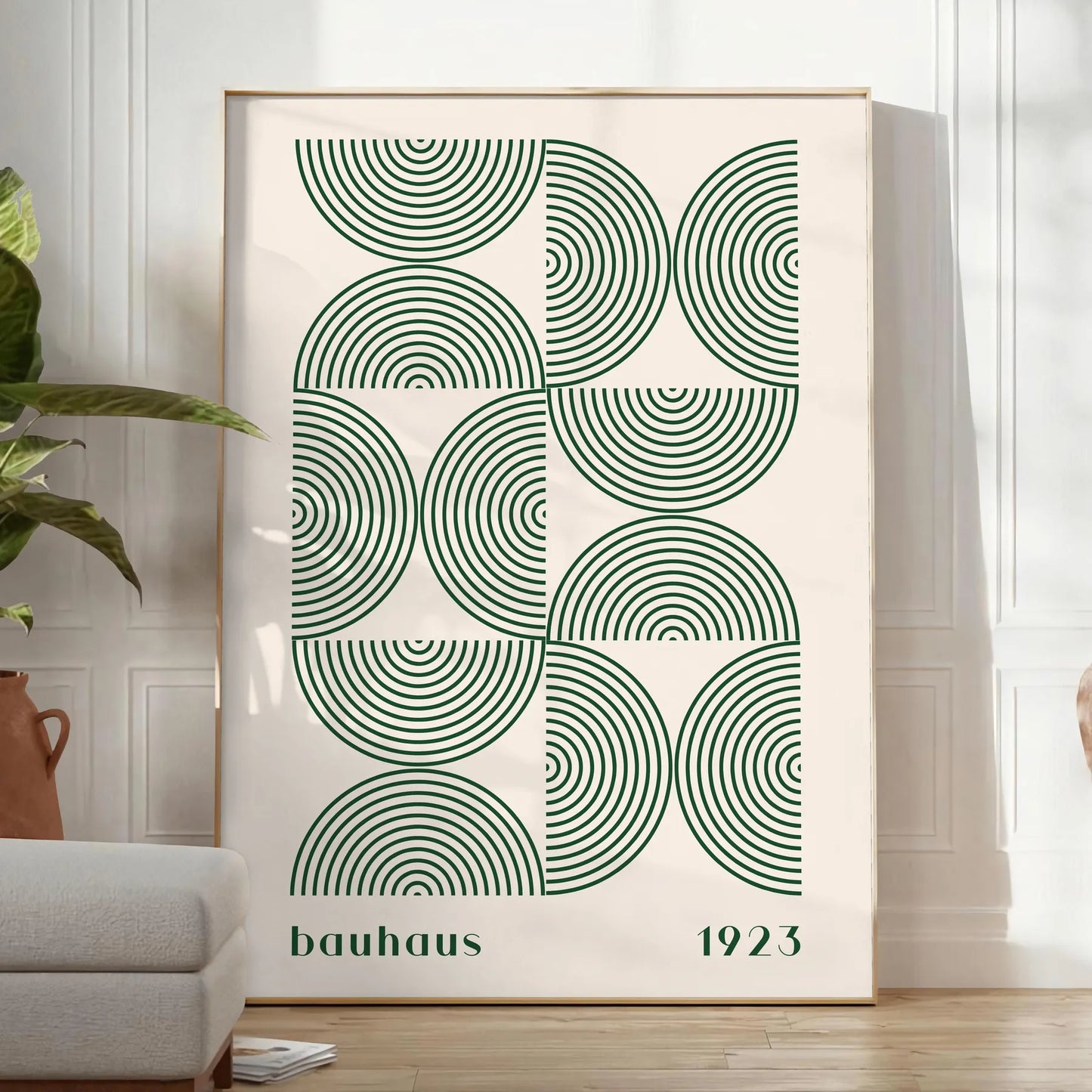 space Bauhaus abstract poster stunning piece wall art iconic style vibrant geometry striking print perfect gift enthusiasts sizes A4 cm A0