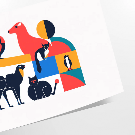 space geometric minimal art poster vibrant orange blue hues perfect wall gift room artwork ideal style unframed prints walls volumes