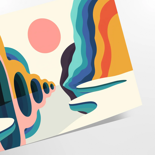 elegance geometric minimal art vibrant orange blue poster modern interiors captivating wall ideal gift range sizes perfect fit space A4 cm A0