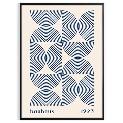 space Bauhaus wall art poster abstract designs elegant gray blue hues captivating print perfect gift lovers modern decor enthusiasts sizes A4 cm A0