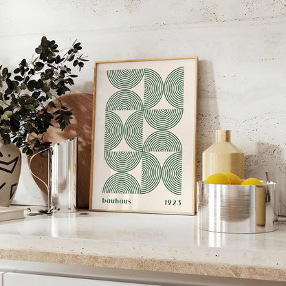 space Bauhaus abstract poster stunning piece wall art iconic style vibrant geometry striking print perfect gift enthusiasts sizes A4 cm A0