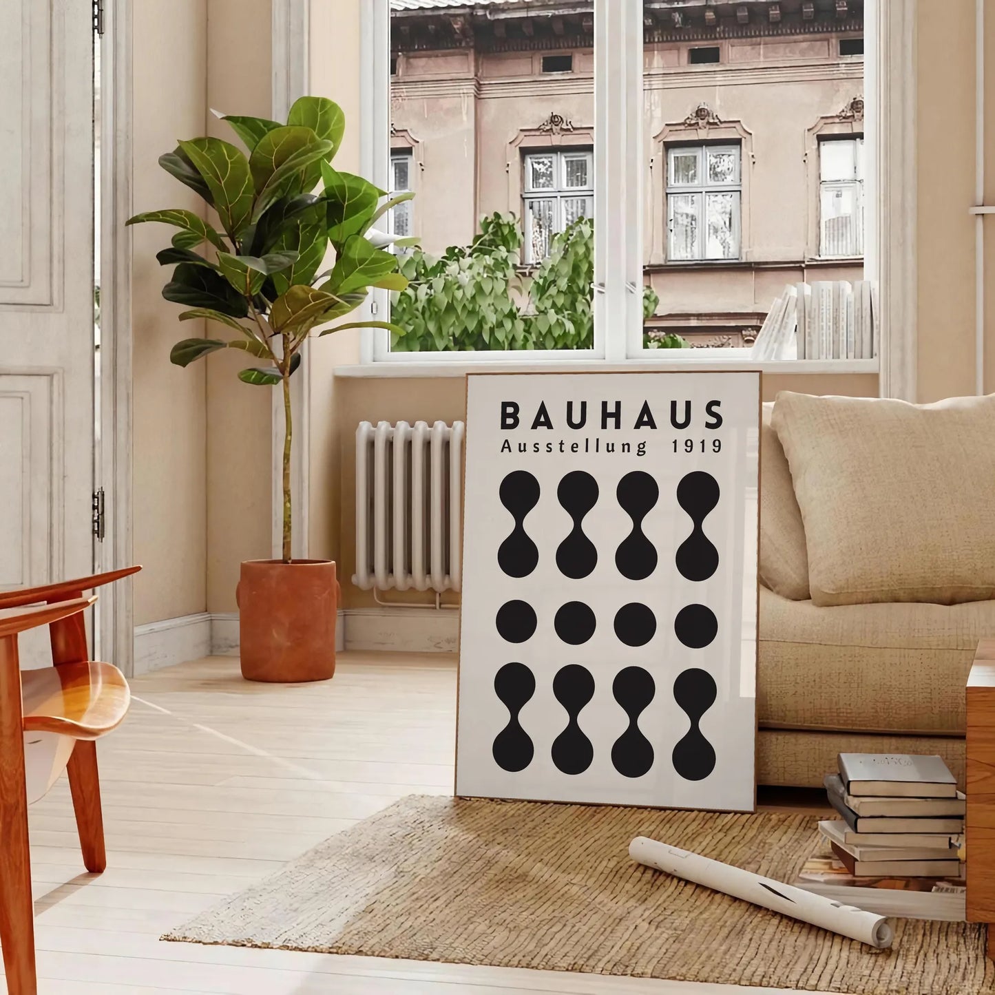space Bauhaus abstract art poster captivating wall modern touch perfect gift enthusiasts room timeless design available A4 cm A0 sizes